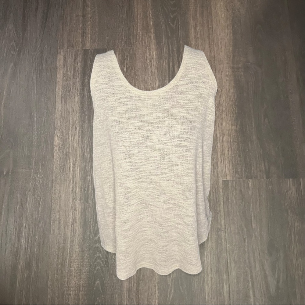 Wasabi + Mint Beige Textured‎ Scoop Neck Tank Top Size M